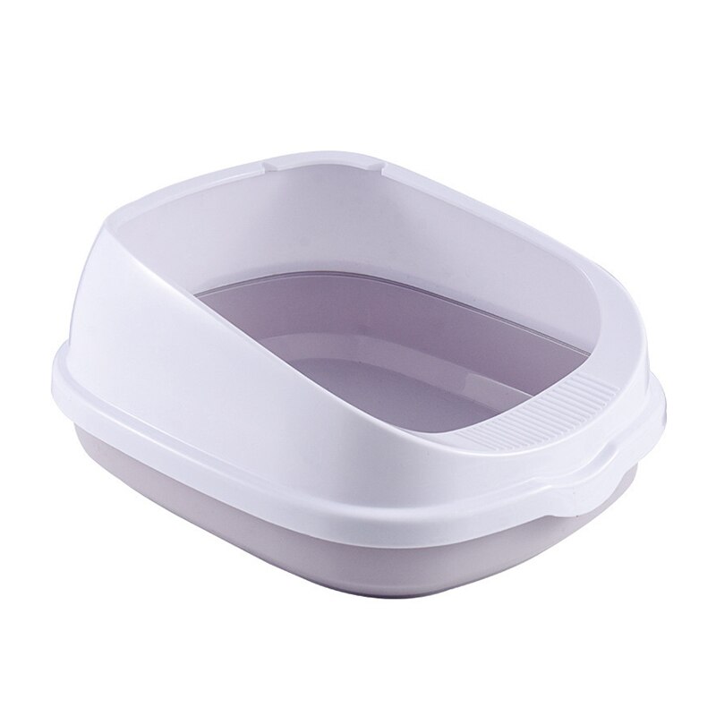 Cat Litter Box Super Large Semi-Enclosed Cat Toilet Detachable Anti-Splashing sand basin home pet toilet with spoon plastic pet: E / L