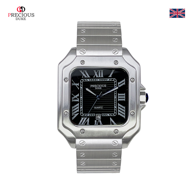 Retro vierkant quartz horloge voor heren tankserie horloge met siliconen band 30 meter waterdicht voor dagelijks gebruik: Roze