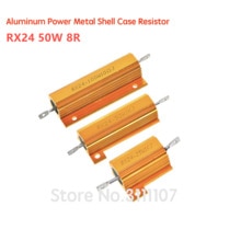 RX24 50W 8R 8RJ Metal Aluminum Case High Power Resistor Golden Metal Shell Case Heatsink Resistance 8 Ohm 50W Resistor