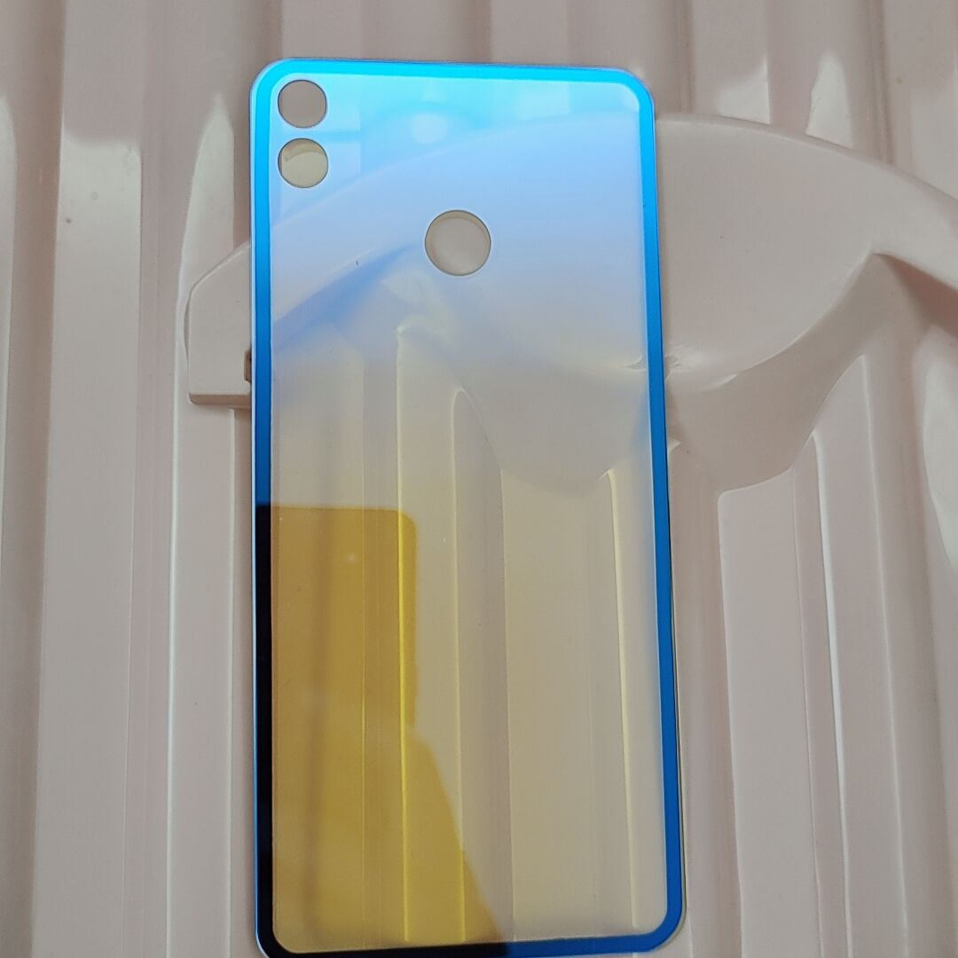 For Huawei Honor 8X Back Battery Cover Glass Panel Rear Door Housing Case With Camera Lens For Honor 8X Back Cover JSN-L21: BlueClear No Lens