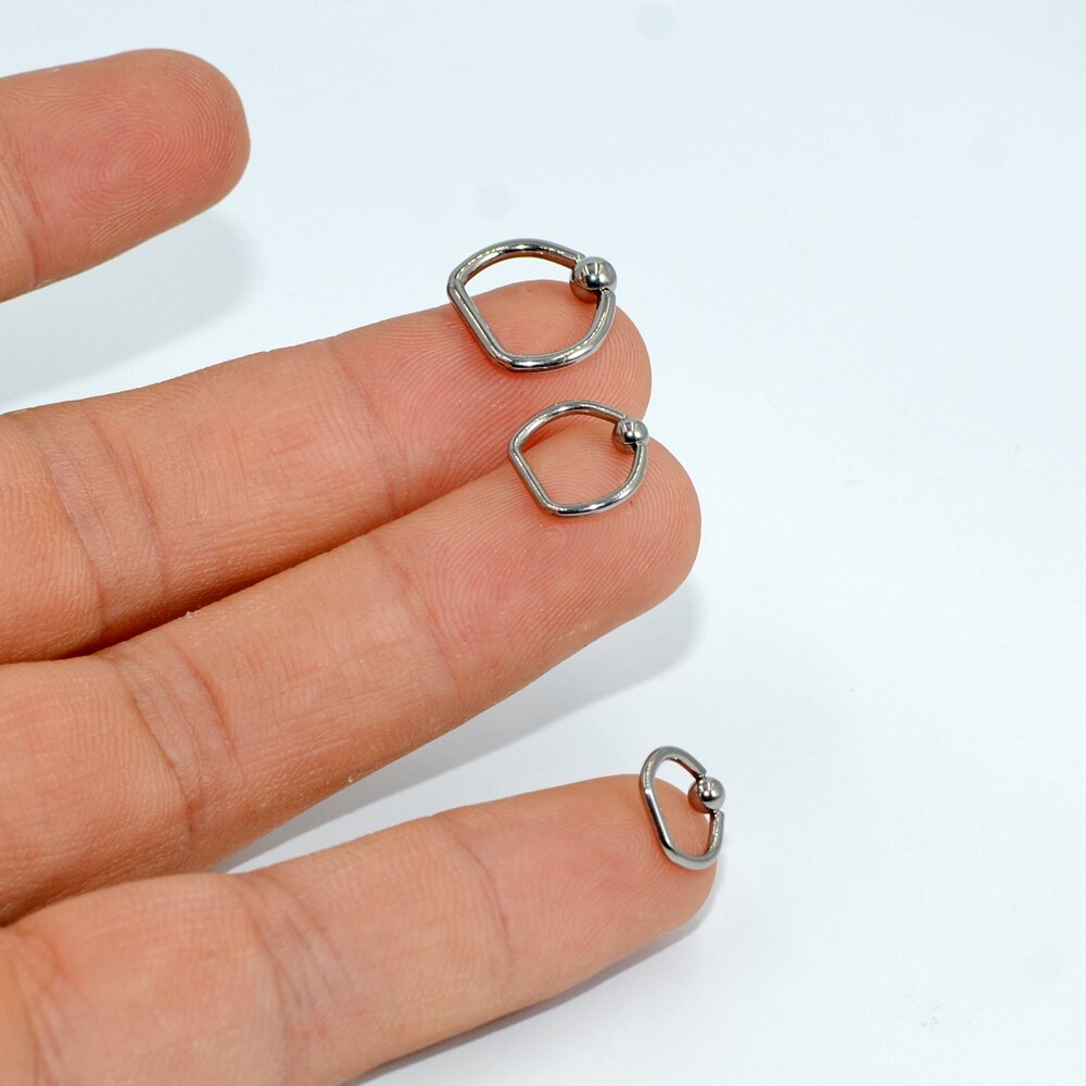 1Pcs G23 Titanium D Vorm Captive Bead Ring Oor Hoop Nose Ring Loop Oor Tragus Cartilalge Piercing Ring Lichaam sieraden Oorbel 16G