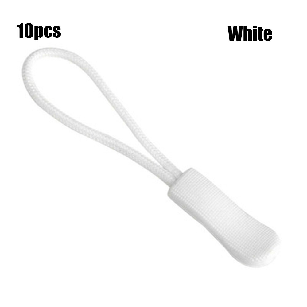 10Stck Postleitzahl Schnur Tab Ersatz Clip Reißverschluss ziehen Abzieher Ende passen Seil Schild Fixer Gebrochen Schnalle für NäHenne Reise tasche Koffer Zelt: Weiß