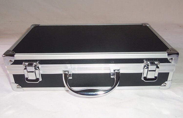 Værktøjskasse bærbar værktøjskasse i aluminium instrumentkasse opbevaringstaske håndholdt slagfast profilkasse med foresvamp