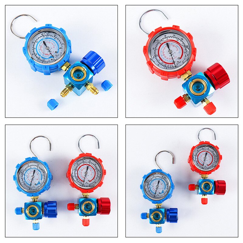 Visual Mirror Stable Durable Refrigerant Manifold Gauge Manometer Valves Pressures Gauge Air Conditioner Tool R410a FAS6