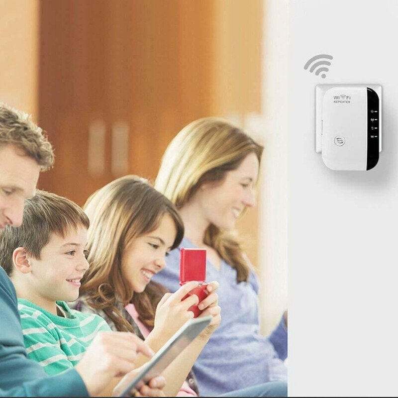 Wifi Signal Amplifier Enhancer, 300Mbps Wireless Router Repeater WiFi Extender(EU Plug)