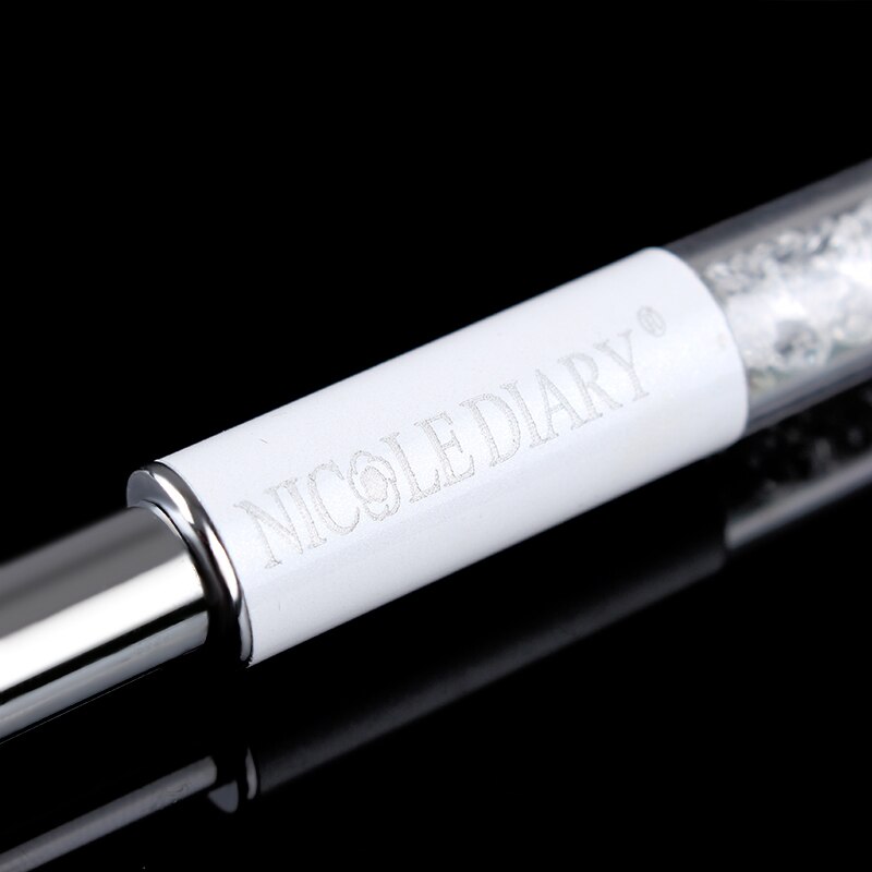 Nicole diary 1 pc gradiënt schilderpen tekenkwast witte strass handvat nagelkunstgereedschap