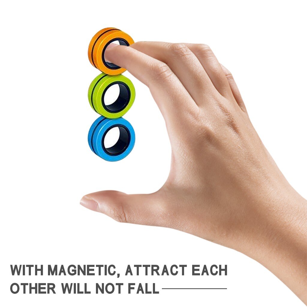 Anti-Stress Magnetic Rings Fidget Unzip Toy Magic RingTools Children Magnetic Ring Finger Spinner Ring Adult Decompression Toys