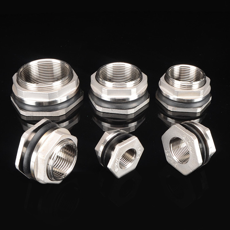 Rvs Watertank Connector 1/4 ''3/8'' 1/2 ''3/4'' 1''female Buisleidingen Moer Jointer Thuis Zwembad aquarium Accessoires