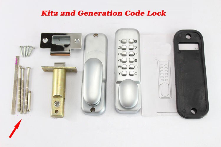 Mechanical Digital Door Lock keypad Code Keyless push button Passage mode Home Entry Lock Lawn /Wooden/Iron Door Gate opener: Kit2