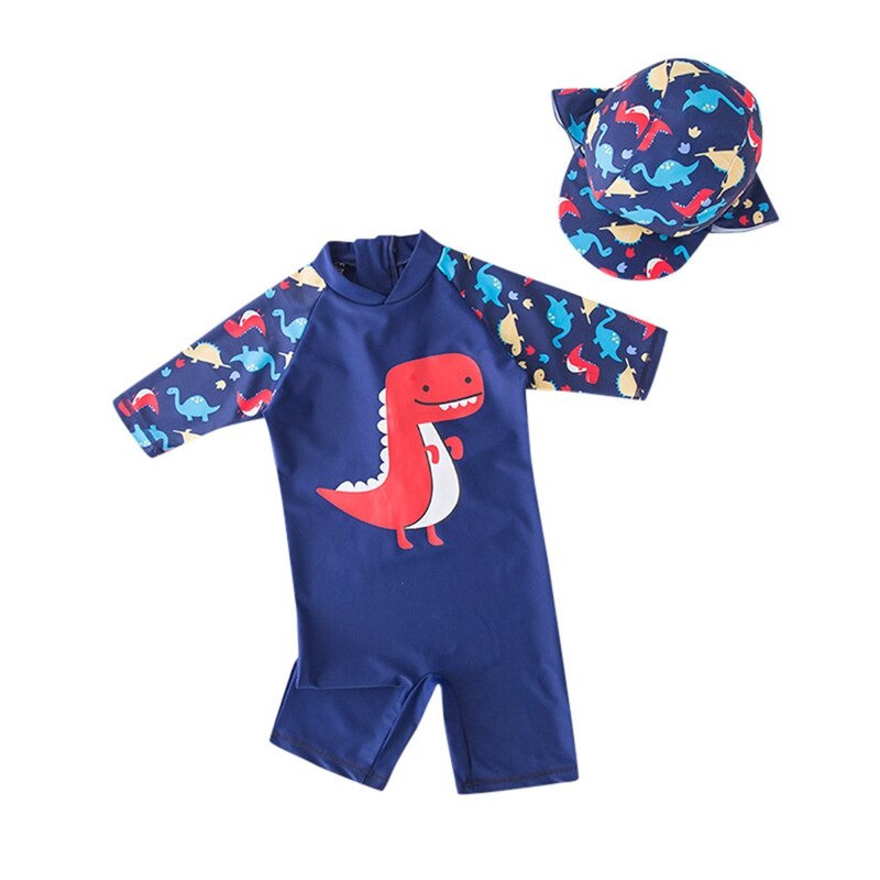 2-7T Kids Baby Badpak Jongens Meisjes Badmode Cartoon Dinosaurus Bathing Bikini Een Stuk Badmuts Set kinderen Meisje Beachwear: 3T