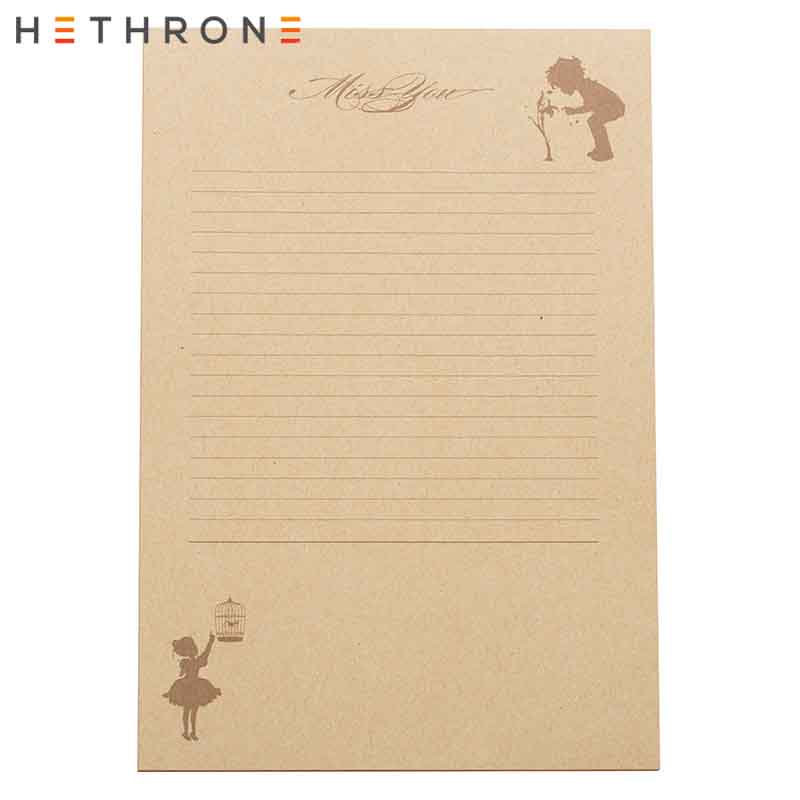 Hethrone 8 fogli di alto-fine Vintage ▾ Stile di Scrittura di Carta di Festa di nozze lettera di invito carta Cultura di Immagazzinaggio Della Cancelleria di Carta G