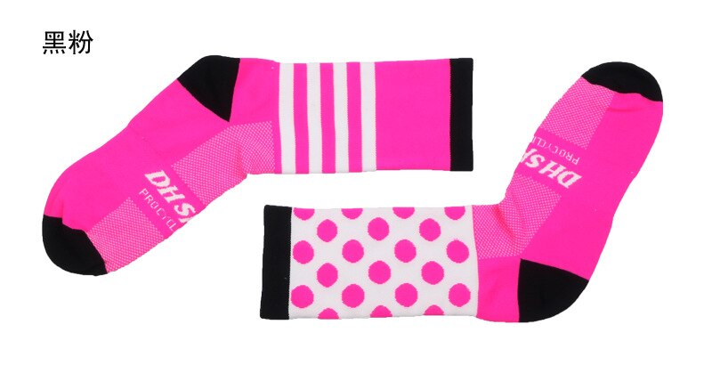 DH nueva, de Deportes de ciclismo calcetines proteger los pies transpirable calcetín transpirable al aire libre bicicleta de carretera calcetines de Nylon accesorios para bicicletas: Pink / L (EU 40 to 45)