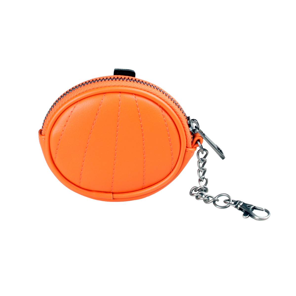 Halloween Pumpkin Mini Wallet Zipper Niche Coin Purse Classic PU Leather Earphone Bag With Chain Hook Strap