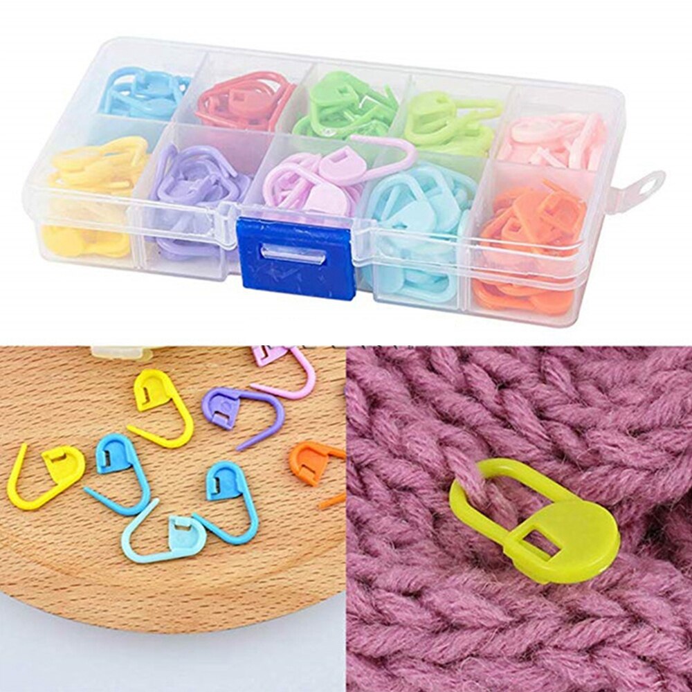 120 Stks/doos Diy Handgemaakte Breien Markers Haak Plastic Markers Naald Clip Sjaal Hoeden Breien Locking Stitch Markering Gereedschap