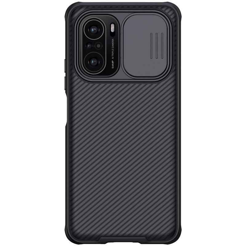 Nillkin – coque Ultra-fine pour Xiaomi Poco F3, avec motif givré, étui pour appareil photo coulissant: Camshield Black