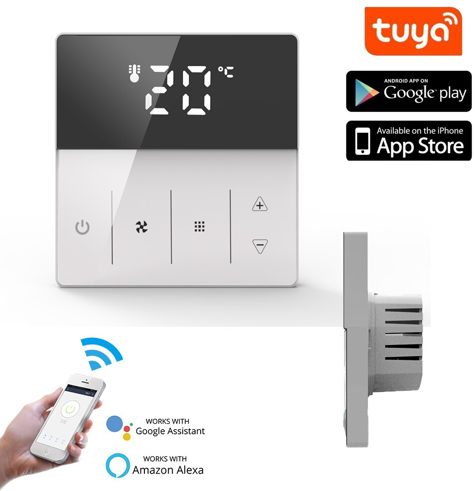 Smart Remote Control Smart WIFI RS485 Fan Coil 3 Fan Speed HVAC System 2 Pipe Cooling Thermostat Air Conditioning System