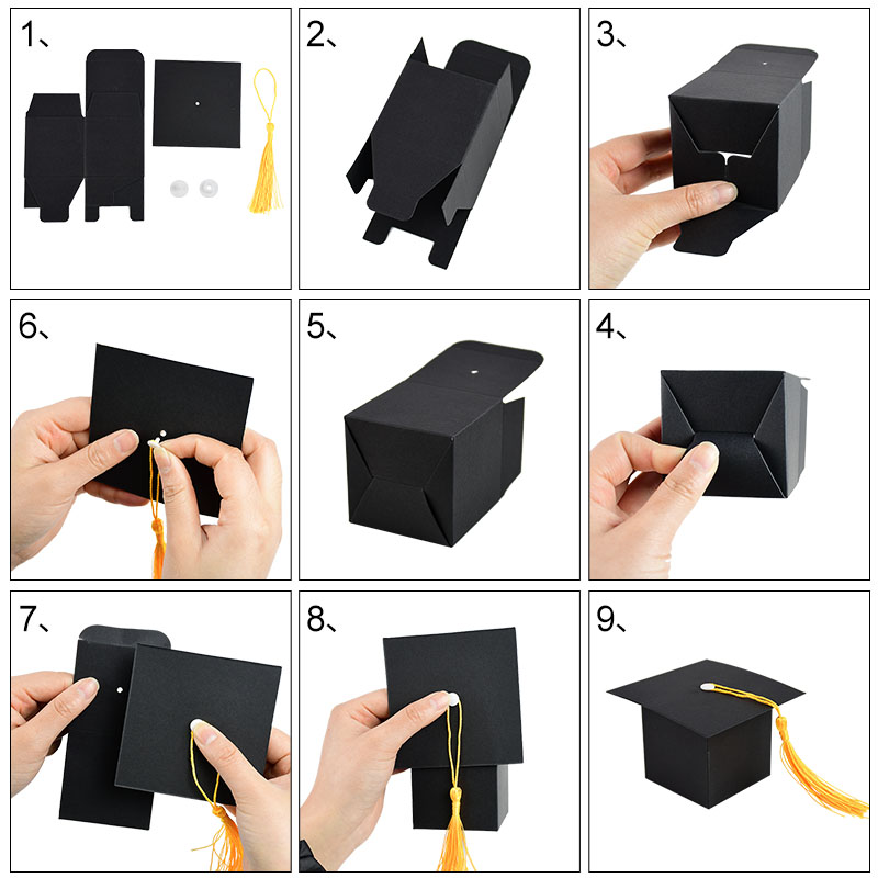 Boîtes d&#39;emballage pour remise de diplôme, fournitures de cérémonie de remise de diplôme du Campus, coffret de remise de diplôme ou décoration de retour à l&#39;école, 5/10