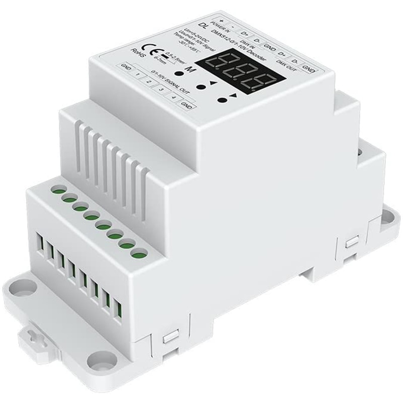 DMX512 à 4CH 0-10V décodeur 0-10V LED gradateur DMX512 Signal à 0-10V Signal RGB/RGBW contrôleur 4 canaux gradateur 5-24V