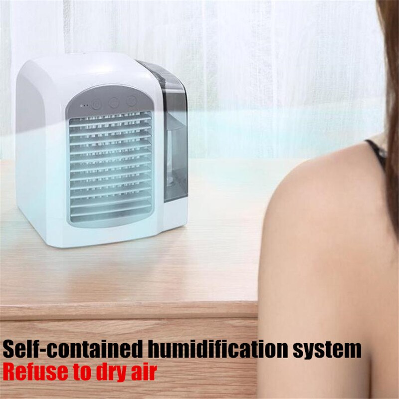 USB Water-cooling Air Conditioning Fan Purifying Air Humidification Cool Wind Three-speed Adjust Fan Soft Light Strong Wind Fan