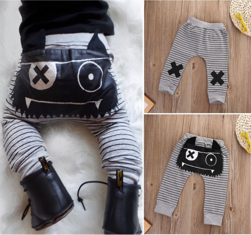 Newborn Baby Boy Girl Stripe Bottoms Harem Pants Leggings Trousers Baby Pants 0-24M