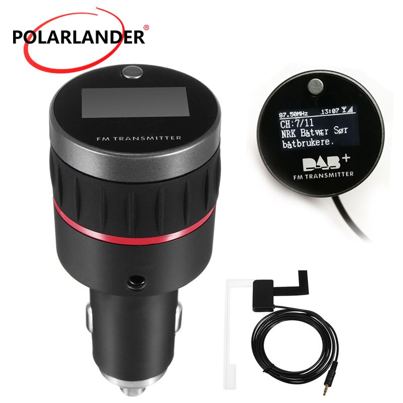 Tuner Receiver FM Transmitter With Converter Plug-and-Play Knob Car DAB Radio Cigarette Lighter With 5V 2.4A A USB Part