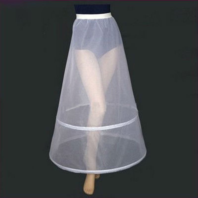 femmes mariée 2 cerceaux complet Slip jupon une couche élastique Empire taille robe de mariée Crinoline sous-jupe
