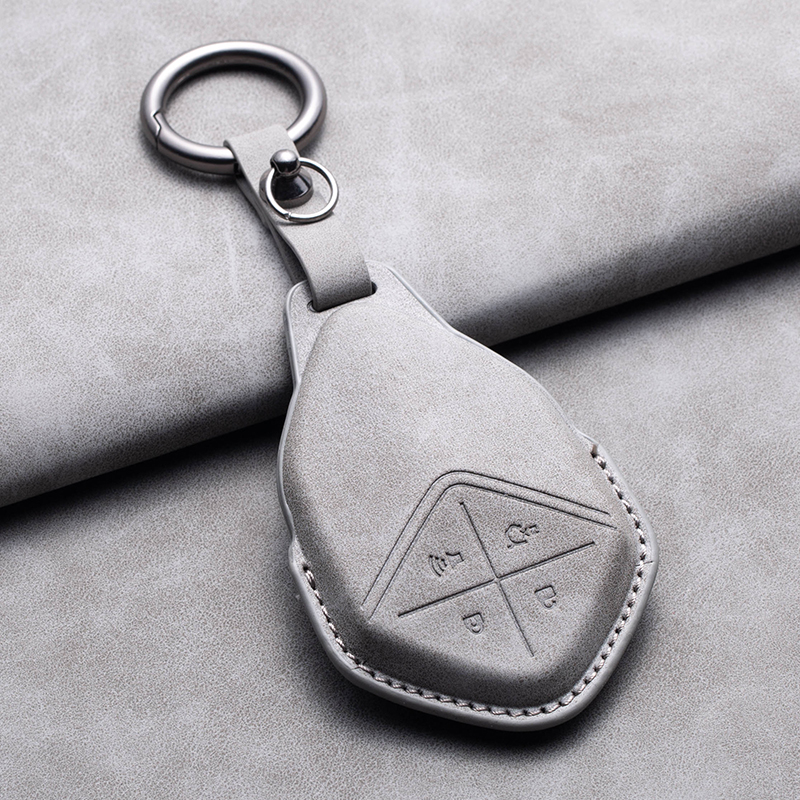 Leather Car Remote Key Case Cover for Changan Deepal S7 SL03 Car Key Fob Shell 4 Buttons Holder Keychain