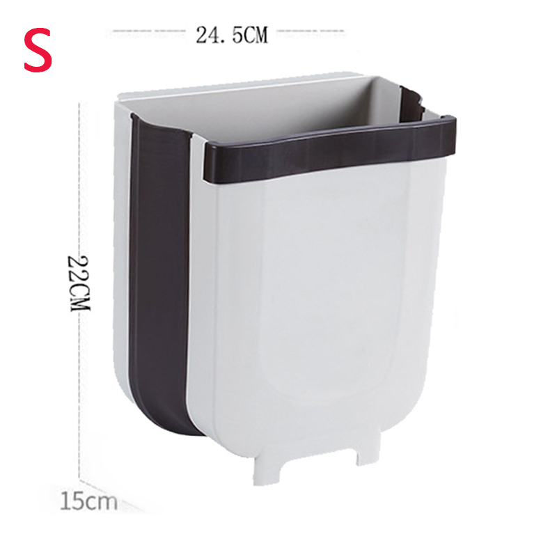 Poubelle pliante de cuisine, poubelle pratique suspendue pour toilettes, poubelle de rangement en Silicone pour voiture