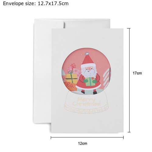 2sets Cartoon Sneeuwpop Wenskaart Envelop Kerstman Vrolijk Kerstfeest Vouwen Card Party DIY Xmas Papier Zegen Kaart: Santa Claus