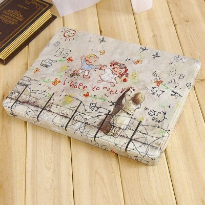 large square exquisite pattern A4 paper dedicated storage iron box file certificate receipt storage finishing box: girl