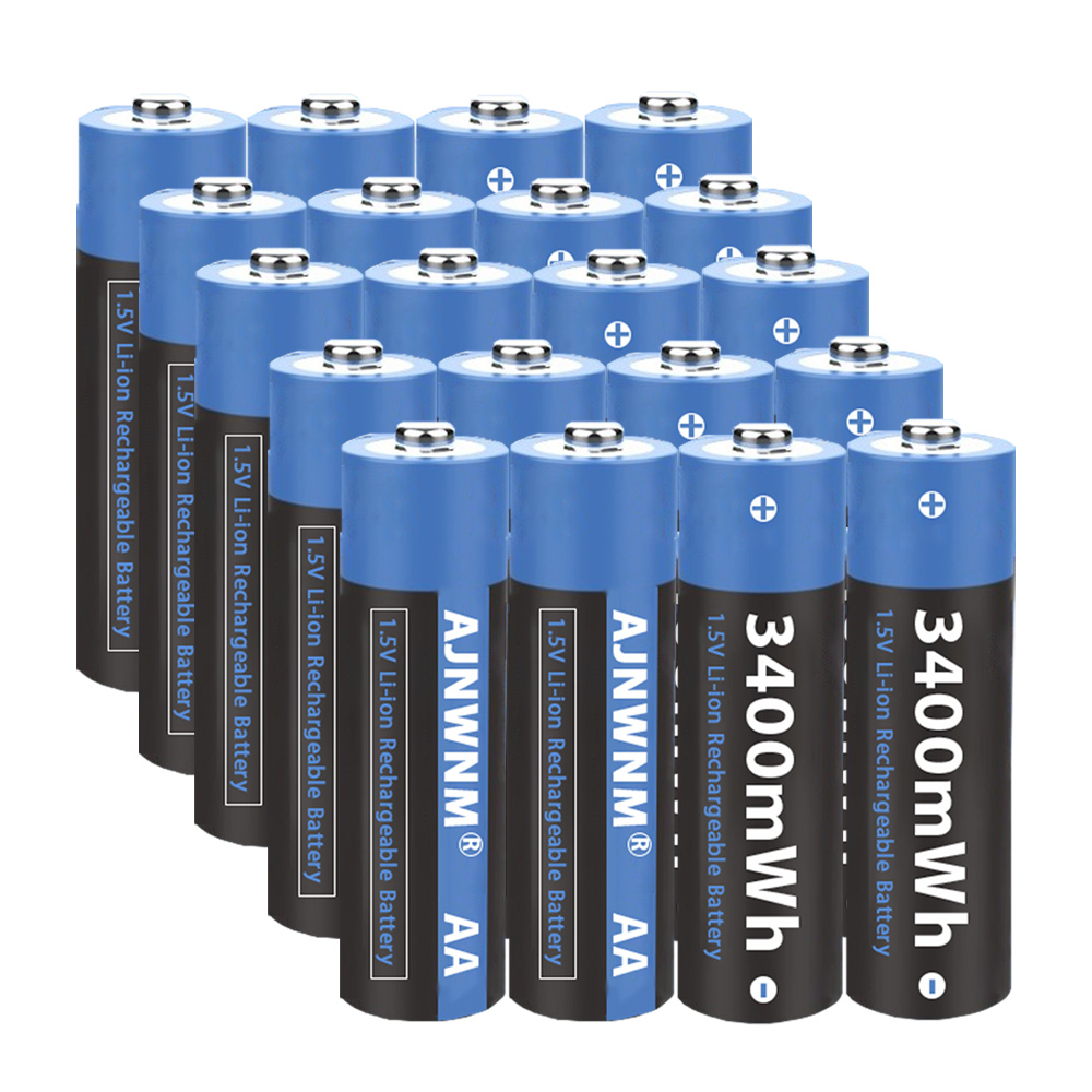Batería recargable AA de iones de litio para juguetes, pila AA de 1,5 V, 3400mWh, 1,5 V, 1,5 V