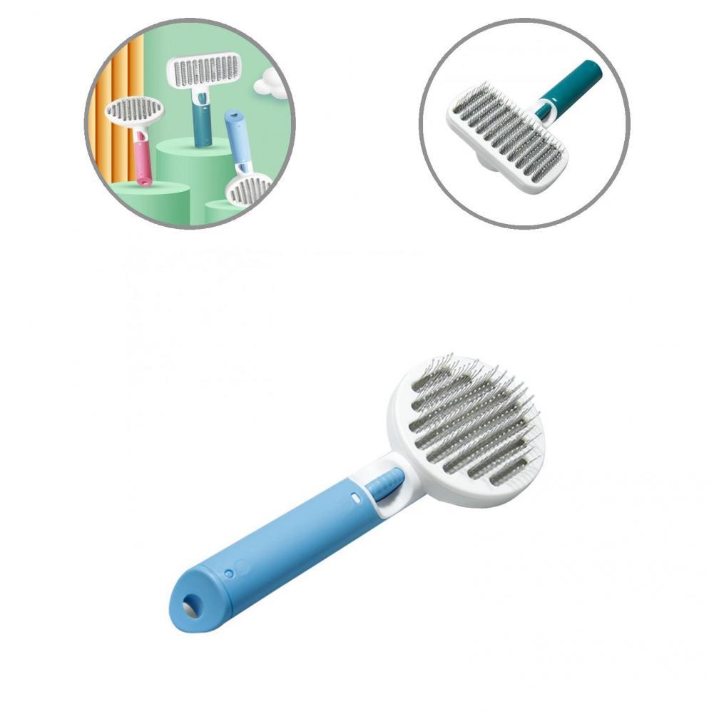 Brosse de Massage en acier inoxydable pour animaux de compagnie, peigne incliné, dents, facile à utiliser, brosse de toilettage pour chat