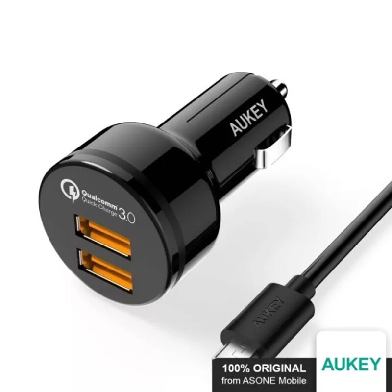Aukey-cargador de coche CC-T8, estación de carga rápida 3,0, 36W, salida de doble puerto, certificado por Qualcomm: Default Title