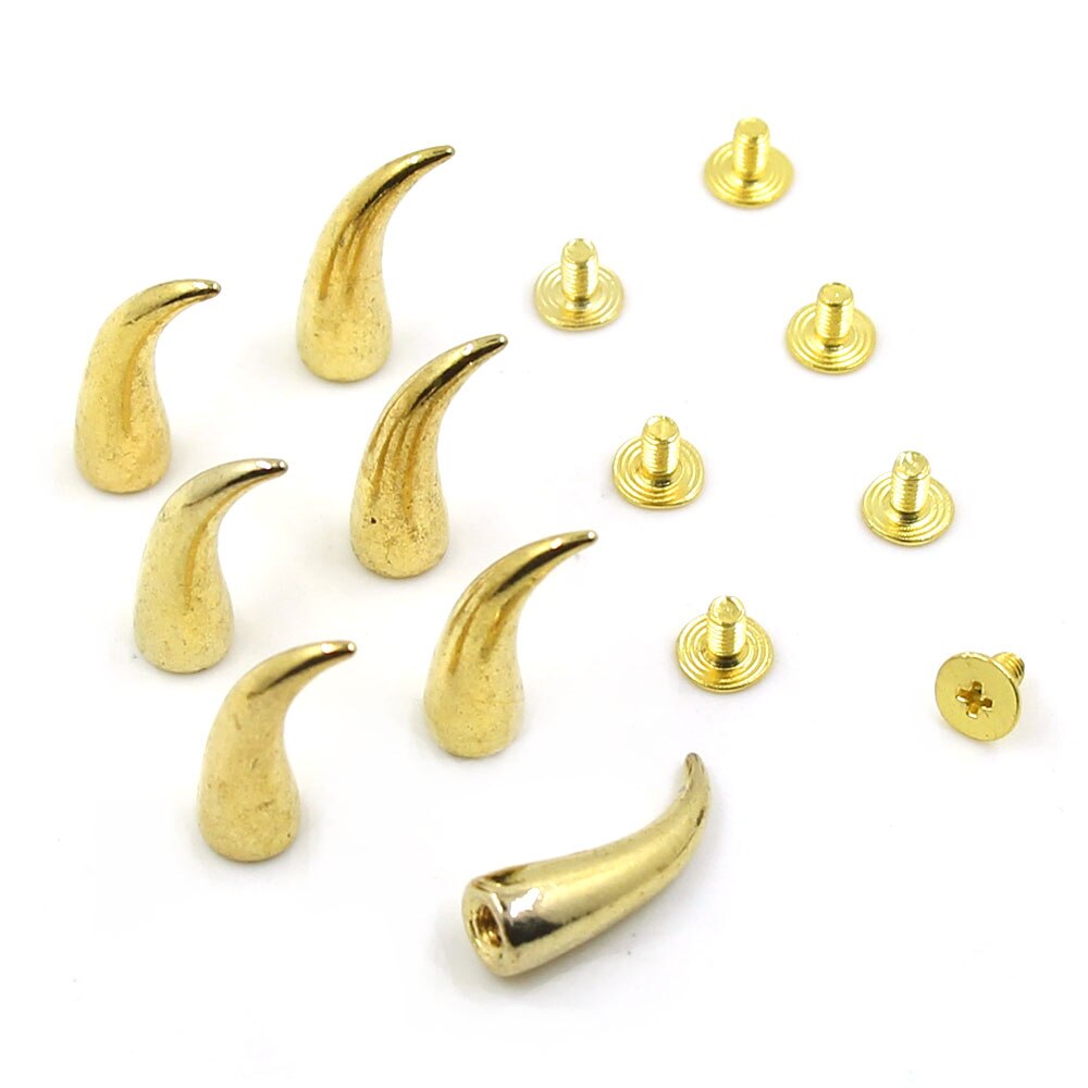 Clous et pointes métalliques 7x22MM, pour vêtements Punk, accessoires de vêtement, bricolage, 10 pièces, or argent noir Bronze