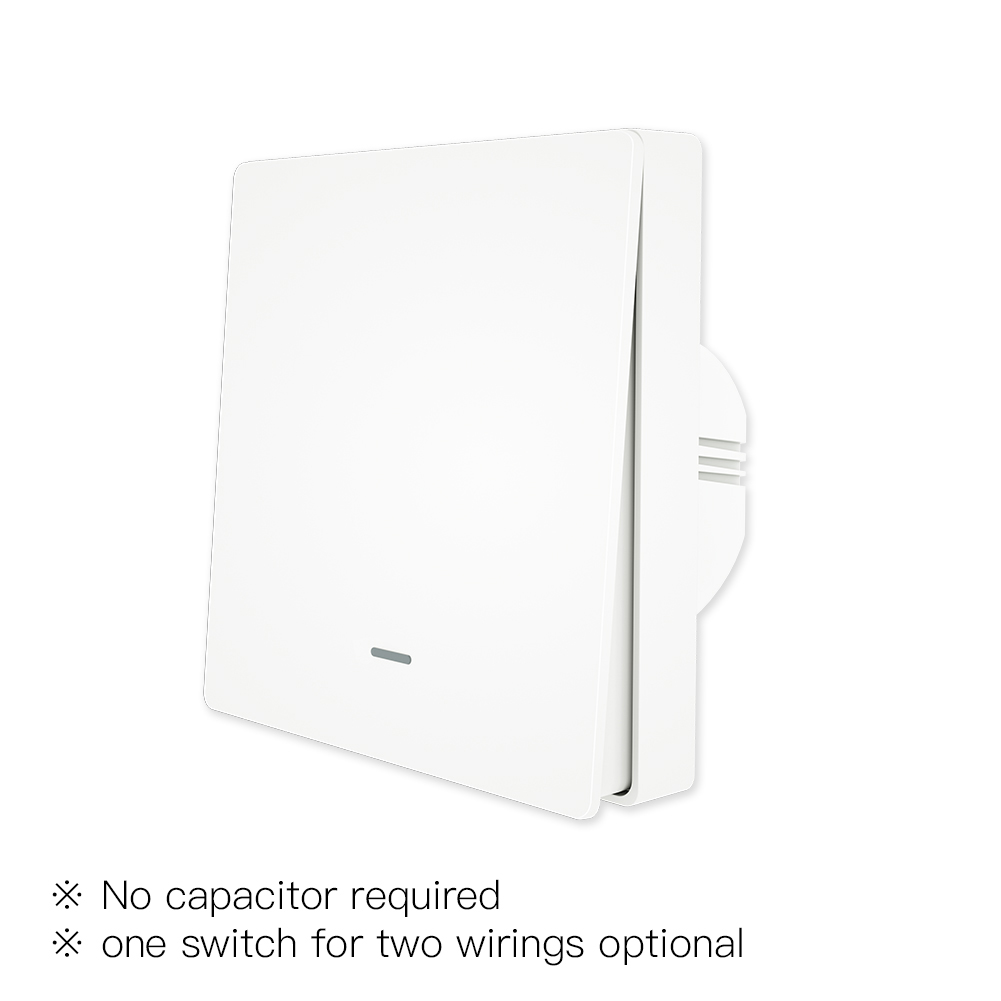 MoesHouse-interruptor de luz inteligente Tuya ZigBee, sin cable neutro, sin condensador, vida inteligente, 2/3 vías, funciona con Alexa y Google Home: Gris claro