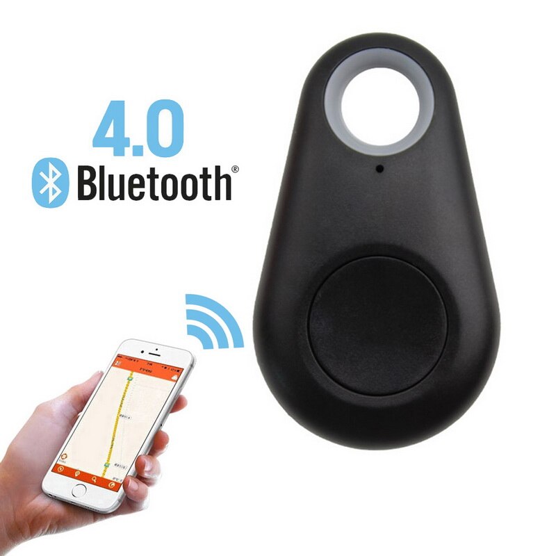 Bluetooth-nyckelfinnare smart anti-borttappad enhet gps-lokaliseringsspårare tag itag alarm localizado för barn husdjur hundkatt plånboksväska: Svart