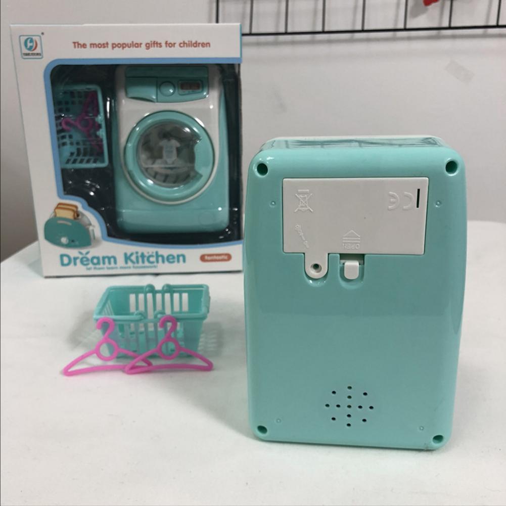 Plast elektrisk mini vaskemaskine legetøj roterende dræning simuleret børn foregiver lege vaskemaskine legetøj