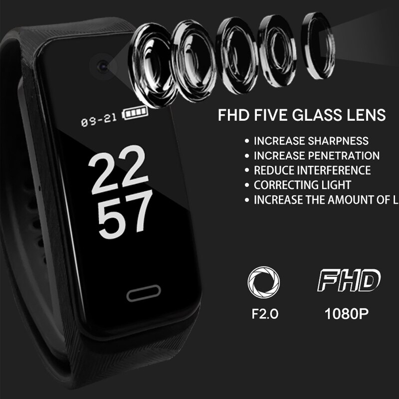 Digital Voice Recorder Fitness Armband mit Voller HD 1080p Kamera Smart Armband Tragbar Körper Kamera-50% OFF