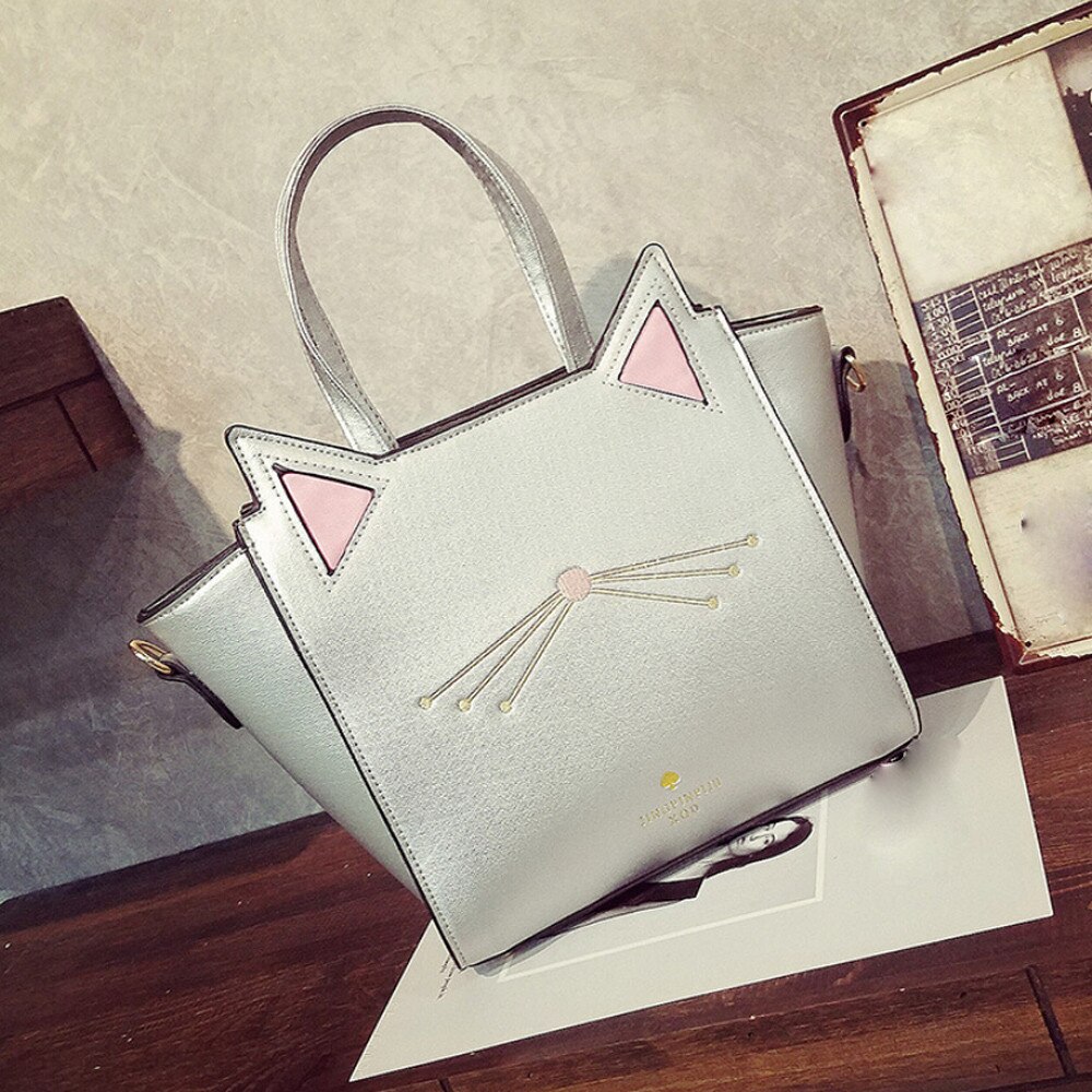 Korea Sweet Ladies Bags Large Capacity Handbag Lovely Women's Cat Ear Shoulder Bag Messenger Bag Kawaii