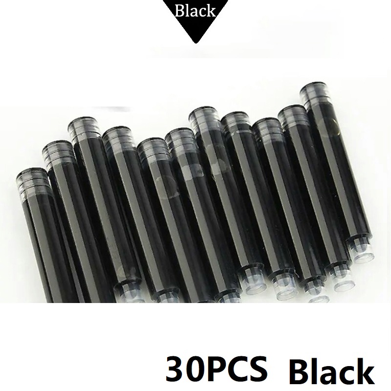 30 pièces encre pour stylo plume stylo plume cartouche papeterie stylos pour écriture encre 3.4 MM diamètre d'alésage GB02: WHITE