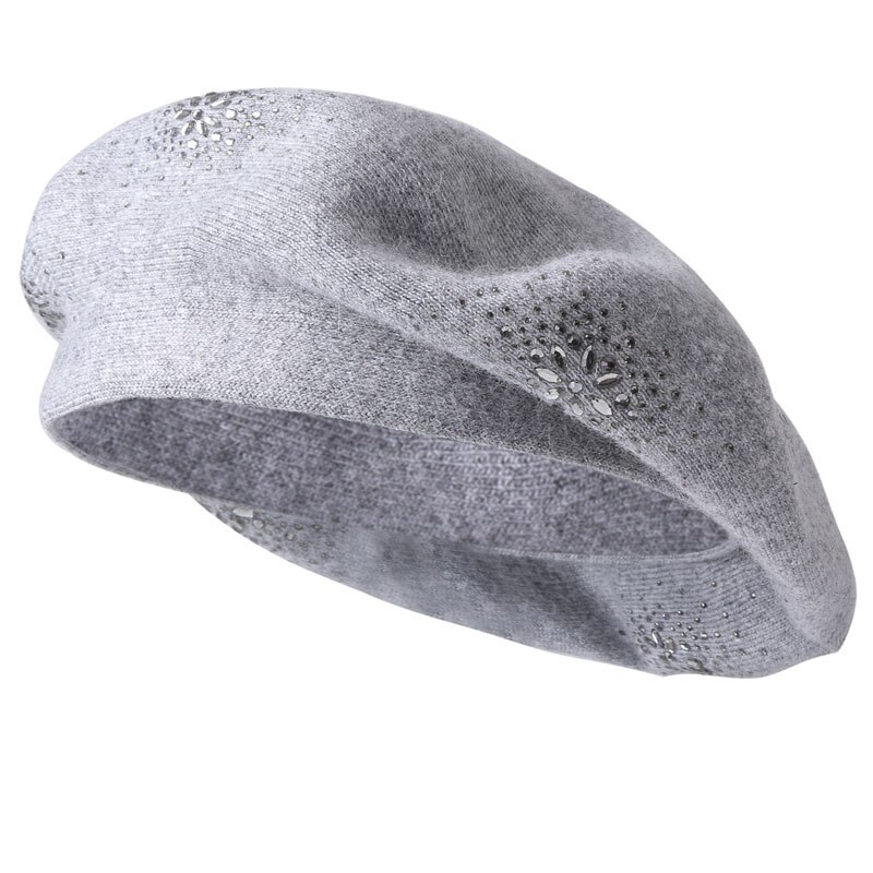 Vinter baskermössor för kvinnor ullstickade enfärgade basker kvinnliga mössor tjej höstvarma gorros märkes huvmössor: 10
