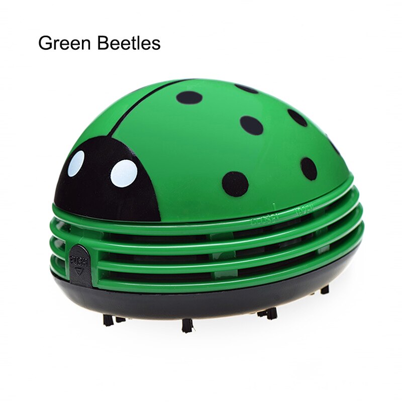 Cartoon Mini Vacuum Cleaner Dusbuster Portable for Desktop Dust Collector Cleaning Tool VJ: ladybug in green