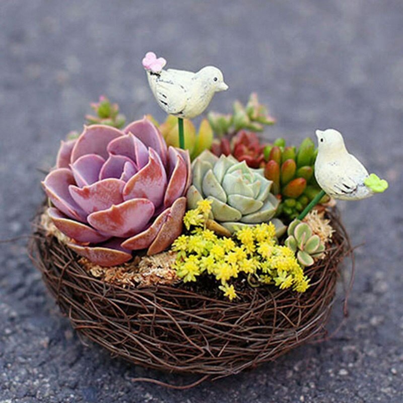 1PC Cute Handmade Vine Brown Bird Nest House Nature Craft Home Decoration