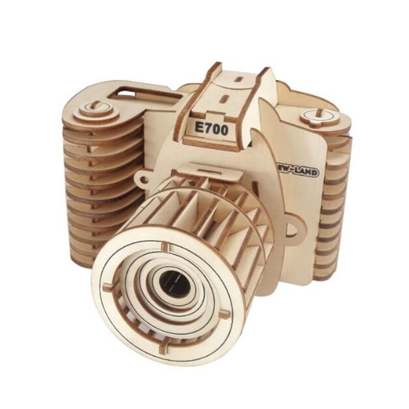 Puzzles en bois 3D Puzzle caméra pont modèle Puzzle jouet éducatif Puzzle assemblage Puzzle pour enfant enfant d'anniversaire: Camera
