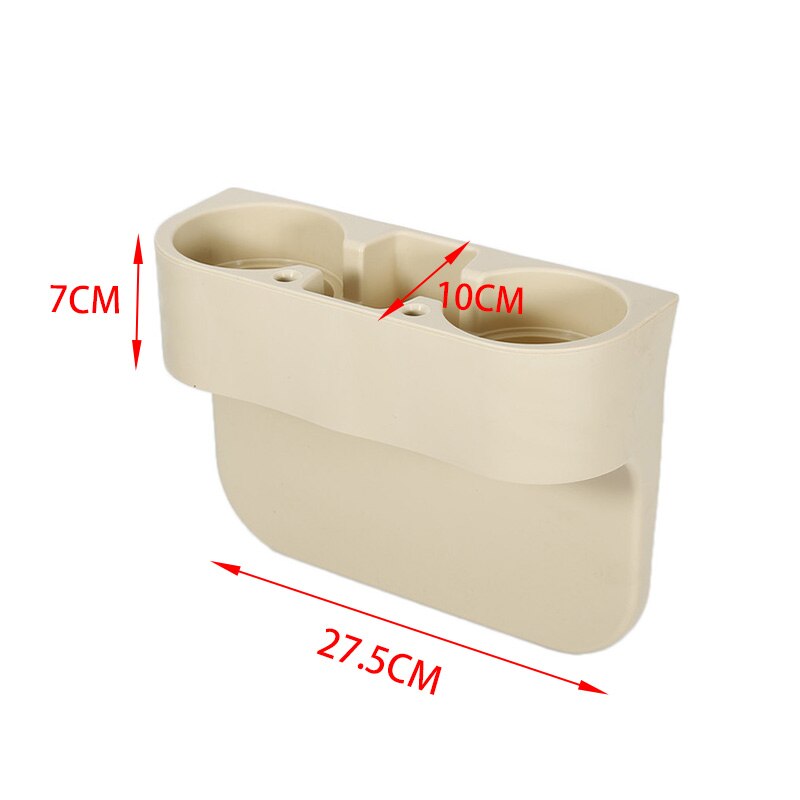 Bilsæde arrangør pu læder holder arrangør multifunktionel bilsæde hul opbevaringsboks sæde søm lommer bagagerum organisator: Plast beige