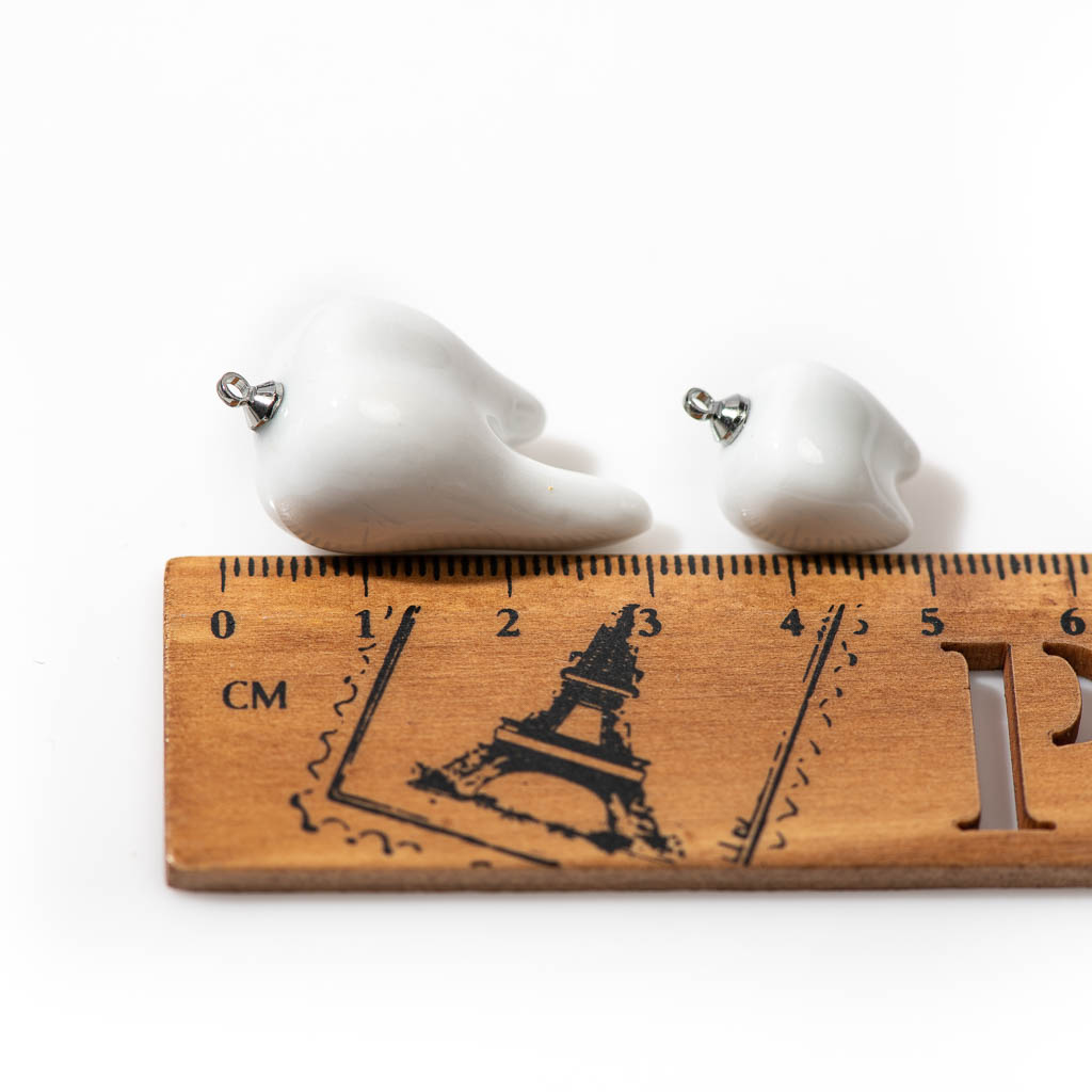 2Pcs 2Size Keramische Tanden Hanger Ketting & Earring Set Ideaal Voor Diy Porselein Sieraden Maken Accessoires Z747