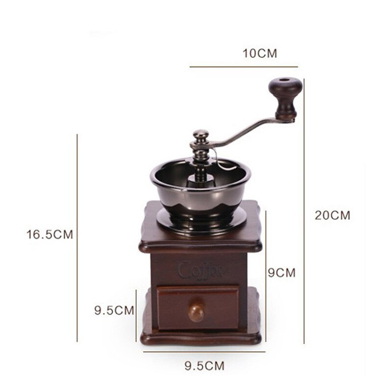 Classic Manual Ceramic Coffee Grinder Wooden Stainless Mill Coffee Kitchen Tools Clean Bean Adjustable Bowl Easy Steel