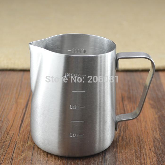 Rvs melkkan melk cup Melk Schuimen Kruik/melk pitcher/melk jar met schaal (350 ML)