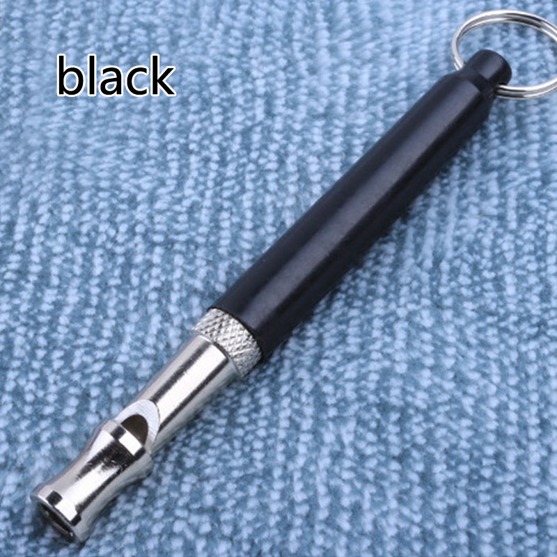 Dog Training Whistle Pets Supplies Interactive Tools 1 PC Anti Bark Adjustable Metal Ultrasonic Sound Dogs Training Flute: Black