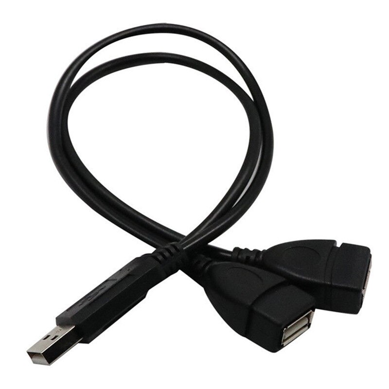 HOT 30cm Y rozdzielacz zasilania Adapter przewodu kabel USB 2.0 A męski na 2 podwójne żeńskie gniazdo